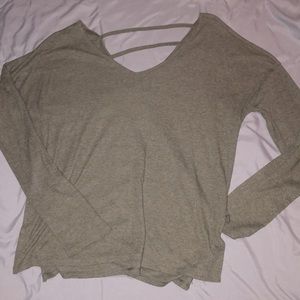 OLIVE GREEN RIBBED LONG SLEEVE